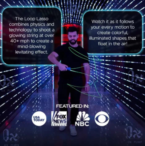 Handheld Adjustable Speed Luminous Rope Launcher.