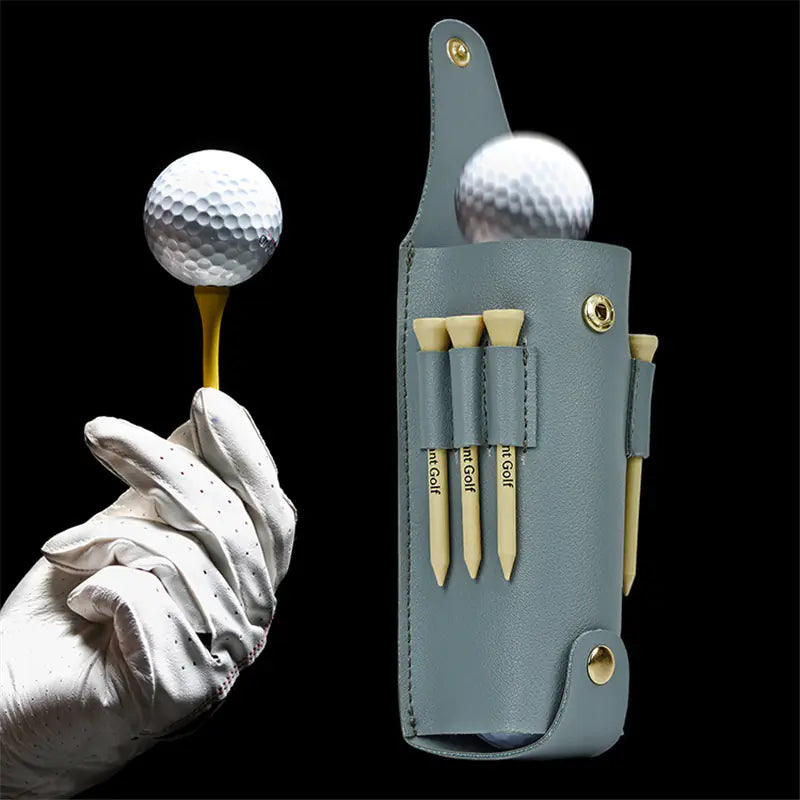 Large 3-Pack Leather Golf Ball Storage Pouch