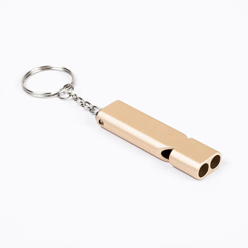 High-Frequency Dual-Tube Metal Survival Whistle