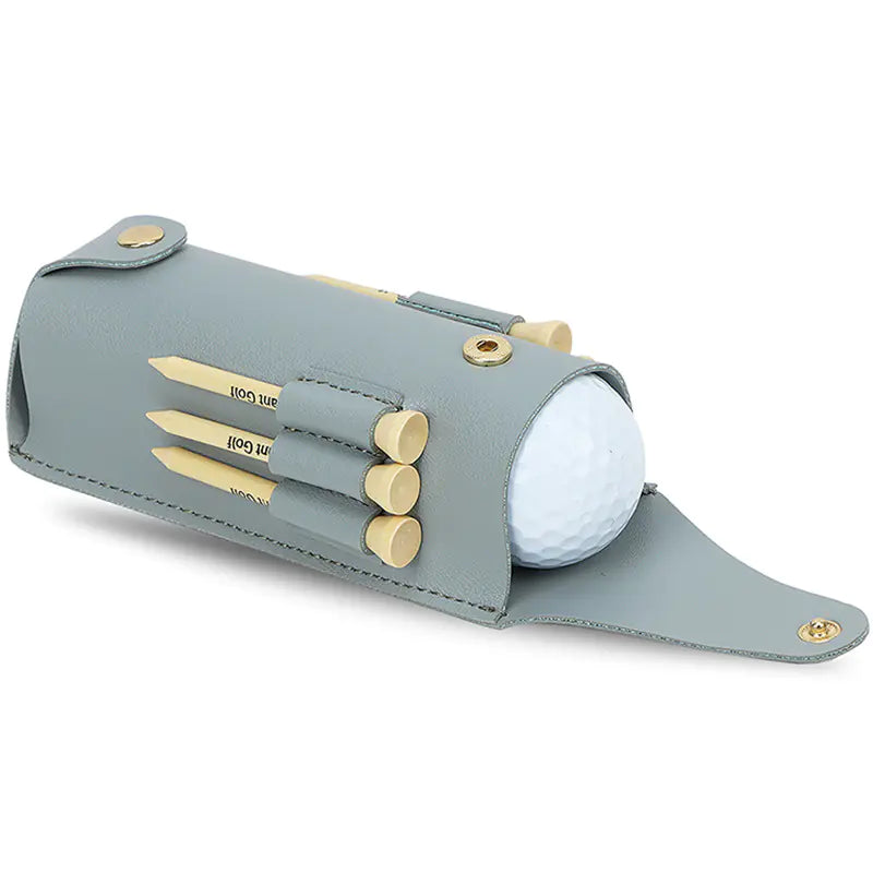 Large 3-Pack Leather Golf Ball Storage Pouch