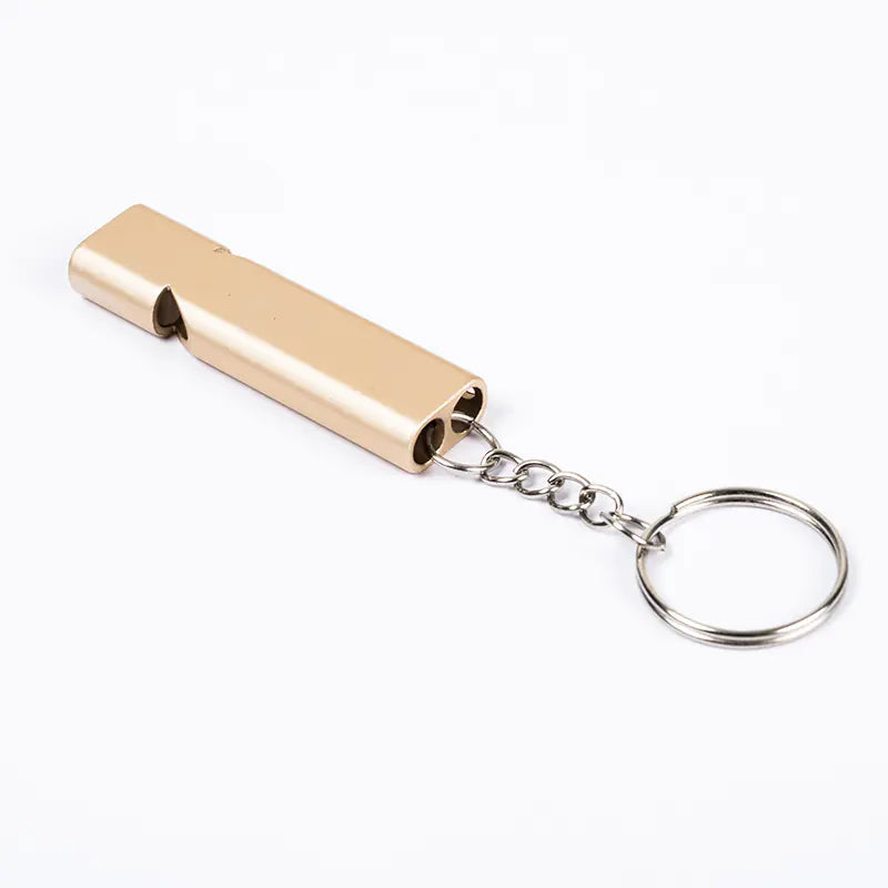 High-Frequency Dual-Tube Metal Survival Whistle