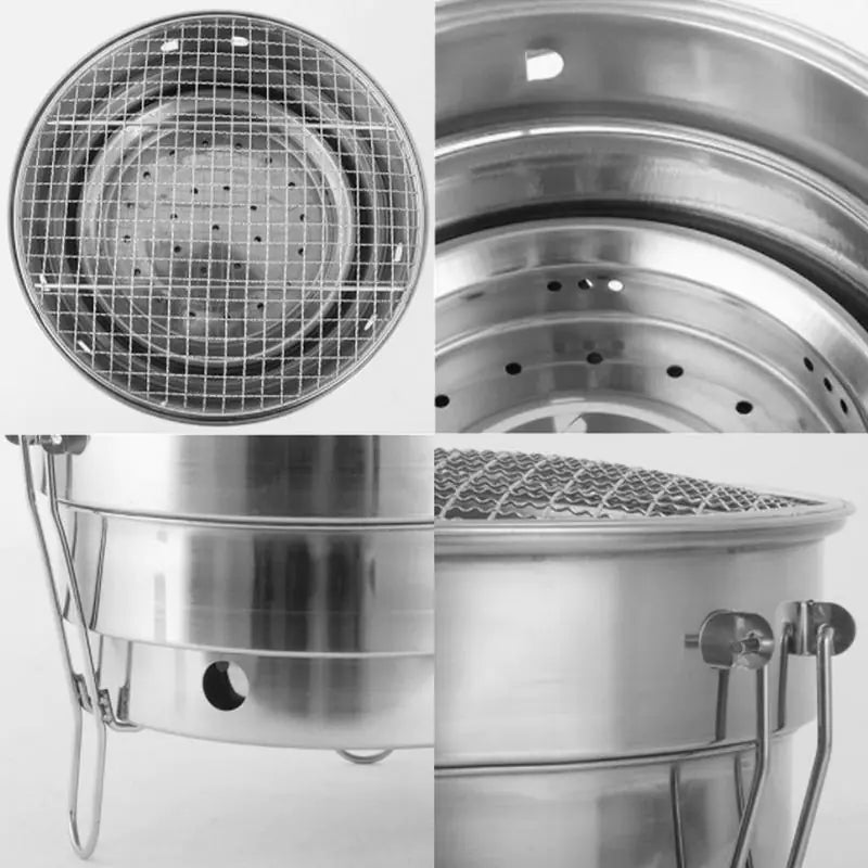 Portable Stainless Steel BBQ Grill for Camping & Picnics