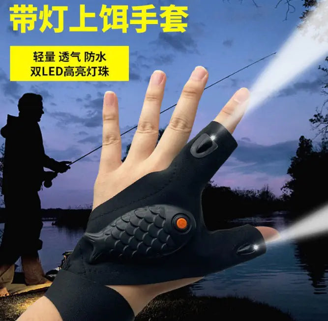 LED Flashlight Gloves for Camping and Night Running