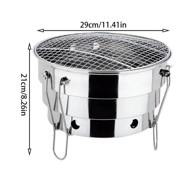 Portable Stainless Steel BBQ Grill for Camping & Picnics