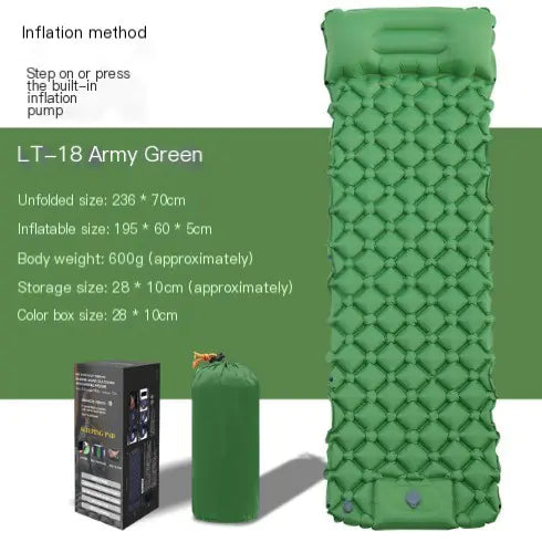 Automatic Outdoor Inflatable Camping Mattress TPU Lightweight