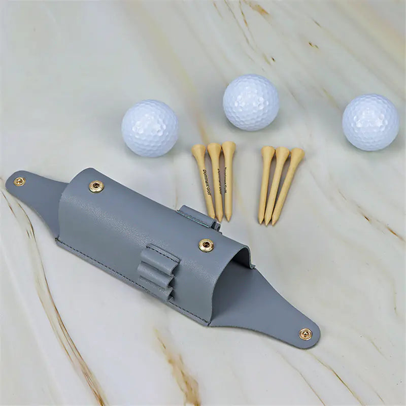 Large 3-Pack Leather Golf Ball Storage Pouch