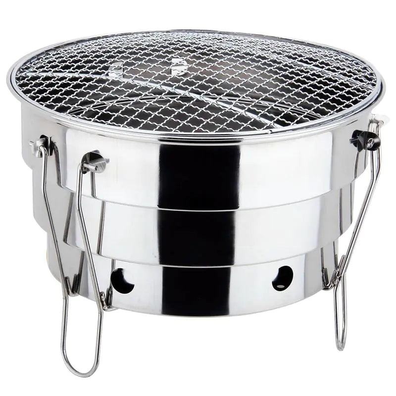 Portable Stainless Steel BBQ Grill for Camping & Picnics
